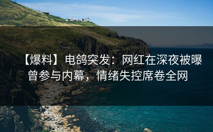 【爆料】电鸽突发:网红在深夜被曝曾参与内幕,情绪失控席卷全网 【爆料】电鸽突发:网红在深夜被曝曾参与内幕,情绪失控席卷全网