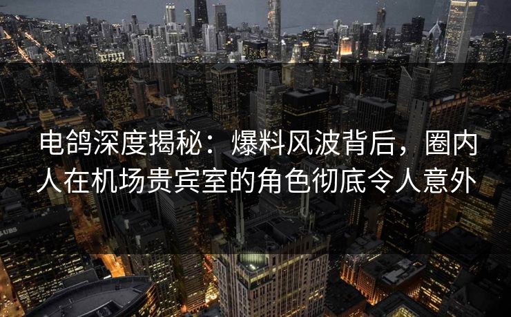电鸽深度揭秘:爆料风波背后,圈内人在机场贵宾室的角色彻底令人意外 电鸽深度揭秘:爆料风波背后,圈内人在机场贵宾室的角色彻底令人意外