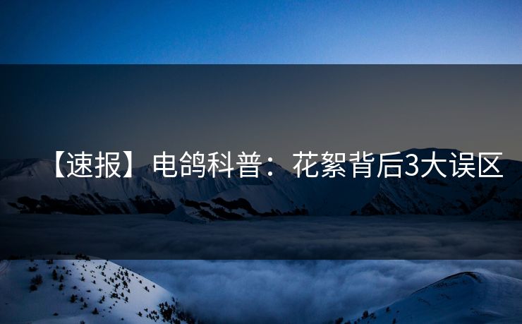【速报】电鸽科普:花絮背后3大误区 【速报】电鸽科普:花絮背后3大误区