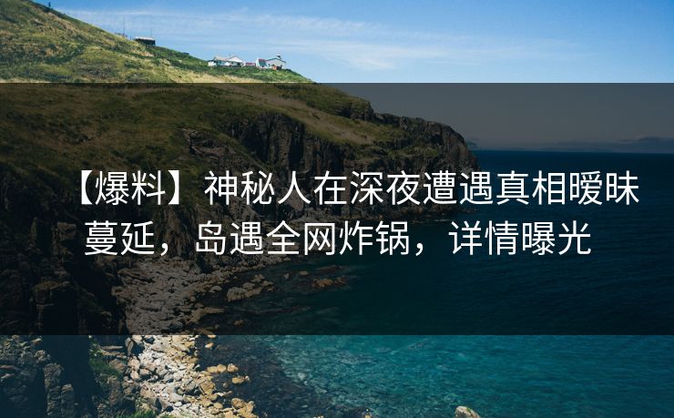【爆料】神秘人在深夜遭遇真相暧昧蔓延,岛遇全网炸锅,详情曝光