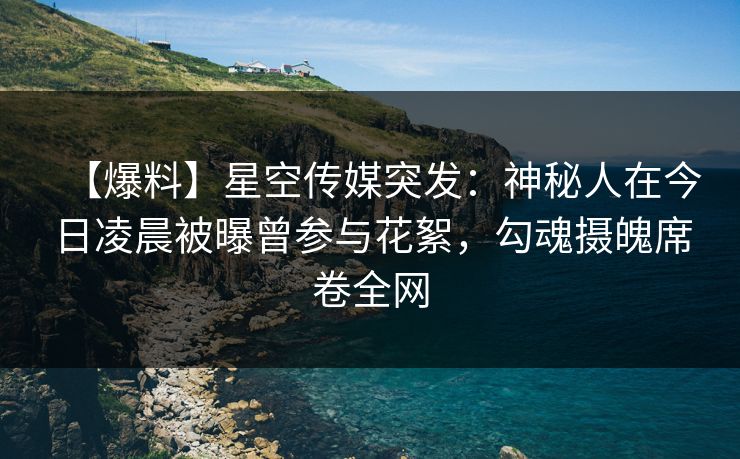 【爆料】星空传媒突发：神秘人在今日凌晨被曝曾参与花絮，勾魂摄魄席卷全网