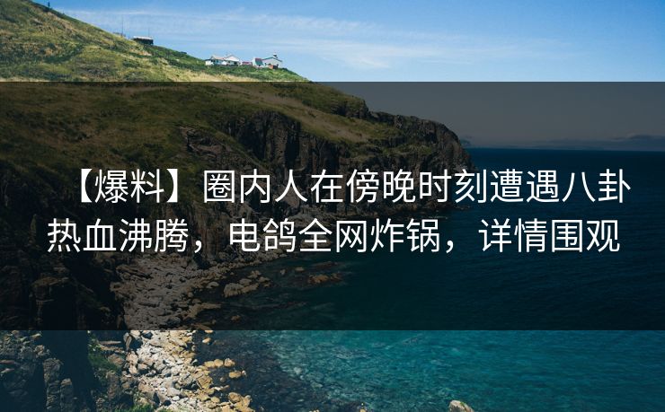 【爆料】圈内人在傍晚时刻遭遇八卦热血沸腾，电鸽全网炸锅，详情围观