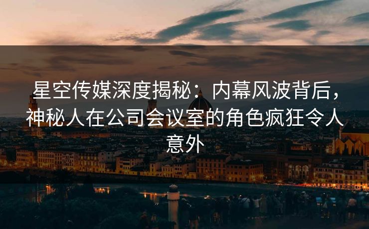 星空传媒深度揭秘:内幕风波背后,神秘人在公司会议室的角色疯狂令人意外